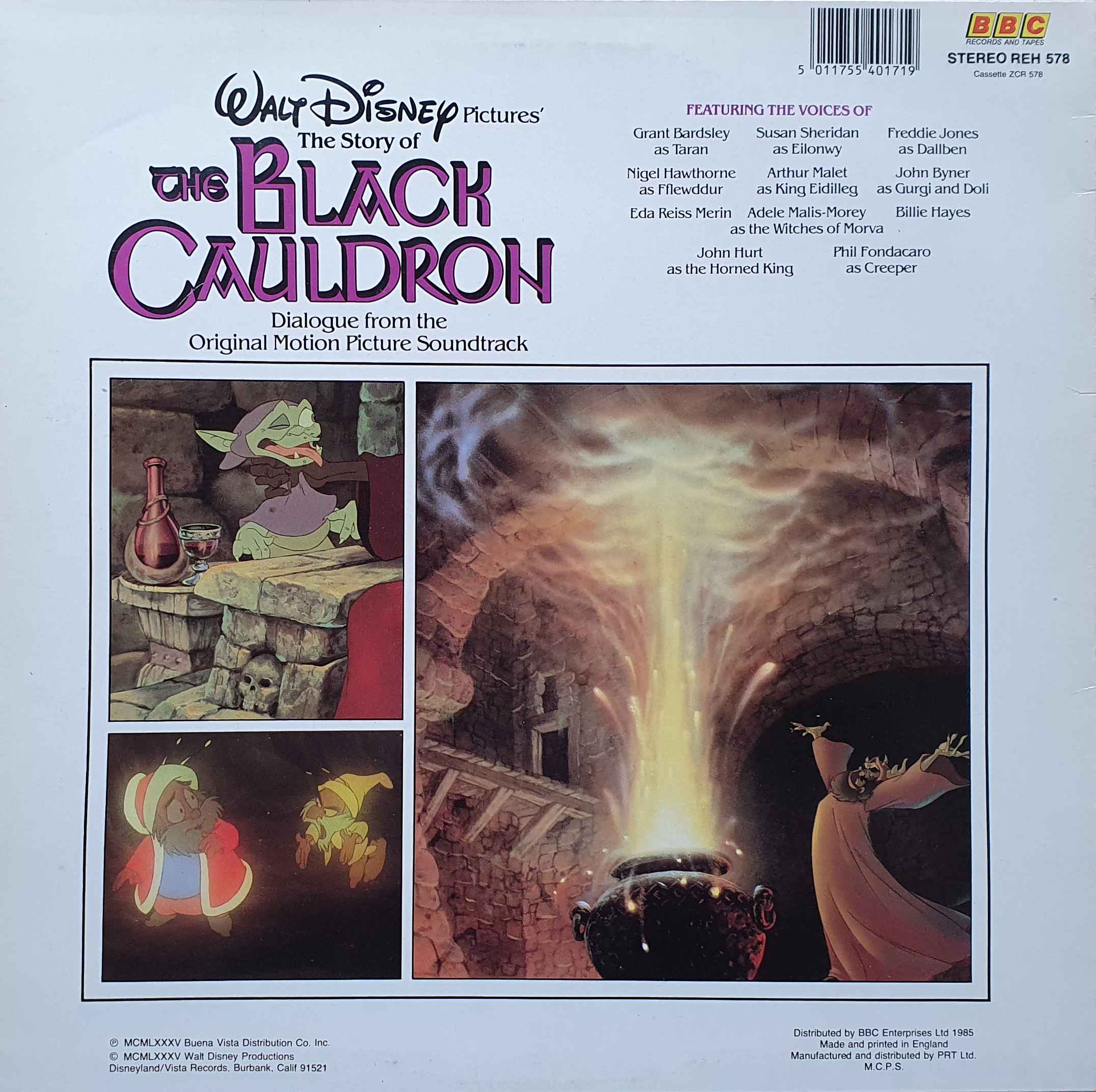 Picture of REH 578 The black cauldron by artist Ted Berman / Vance Gerry / Joe Hale / David Jonas / Roy Morita / Richard Rich / Art Stevens / Al Wilson / Peter Young / Ron Clements / John Musker from the BBC records and Tapes library